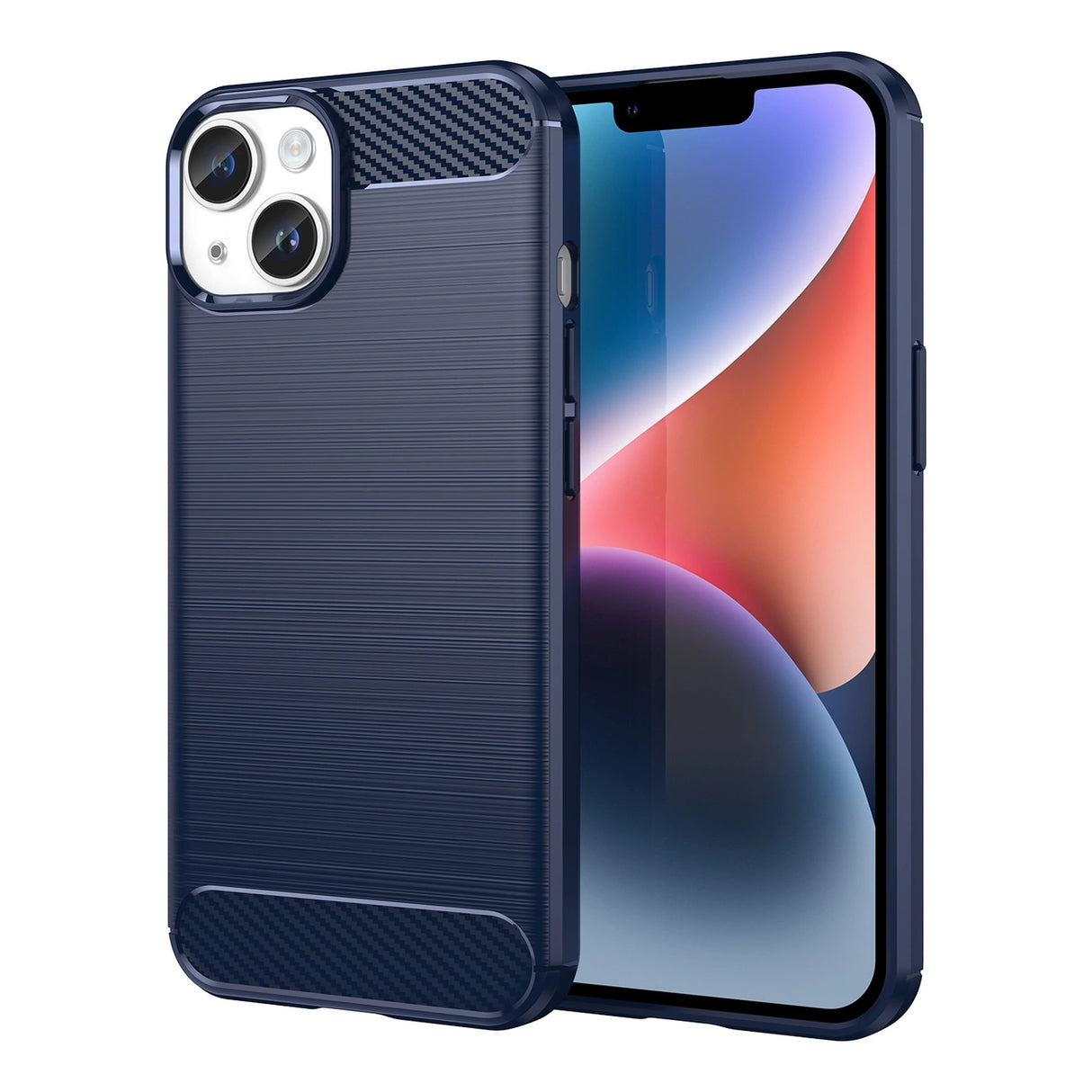 Carbon Case iPhone 14 case fleksibelt gel bagsæde blå