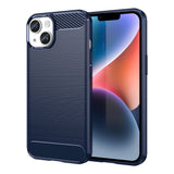 Carbon Case iPhone 14 case fleksibelt gel bagsæde blå