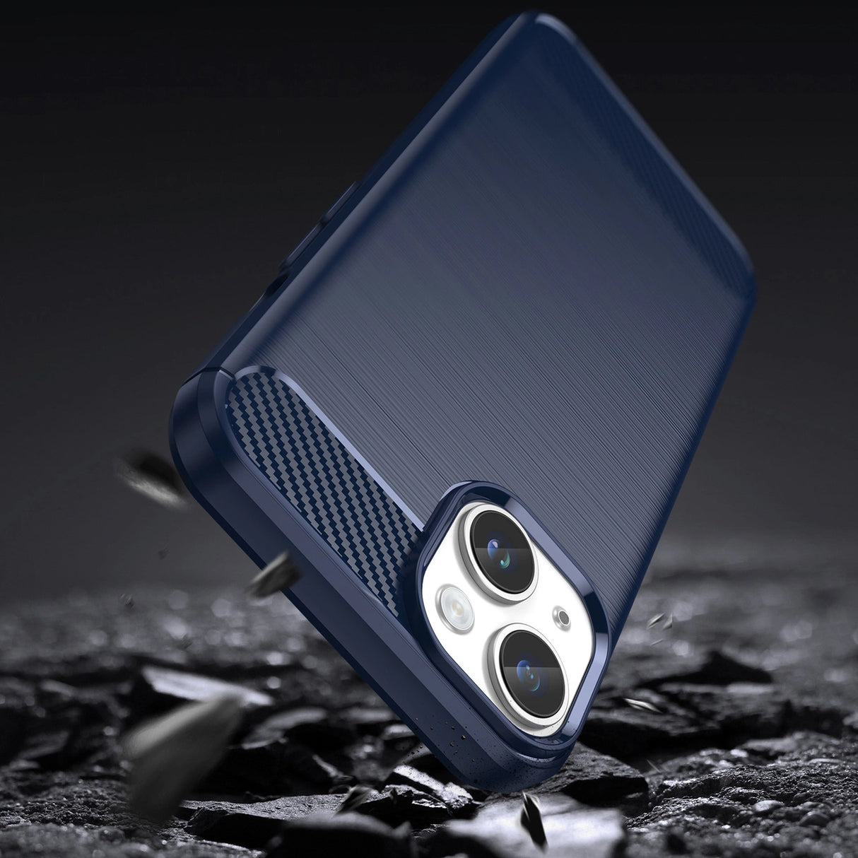Carbon Case iPhone 14 case fleksibelt gel bagsæde blå