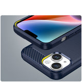 Carbon Case iPhone 14 case fleksibelt gel bagsæde blå