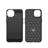 Carbon Case til iPhone 14 Plus Fleksibel gel bagdæk sort