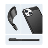 Carbon Case til iPhone 14 Plus Fleksibel gel bagdæk sort