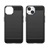 Carbon Case til iPhone 14 Plus Fleksibel gel bagdæk sort