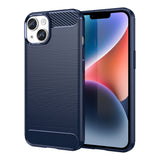 Carbon Case til iPhone 14 Plus Fleksibel gel bagdæksel blå