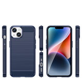 Carbon Case til iPhone 14 Plus Fleksibel gel bagdæksel blå