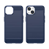 Carbon Case til iPhone 14 Plus Fleksibel gel bagdæksel blå