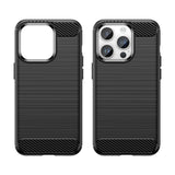 Carbon Case iPhone 14 Pro fleksibelt gel bagsæde sort