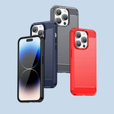 Carbon Case iPhone 14 Pro fleksibelt gel bagsæde blå