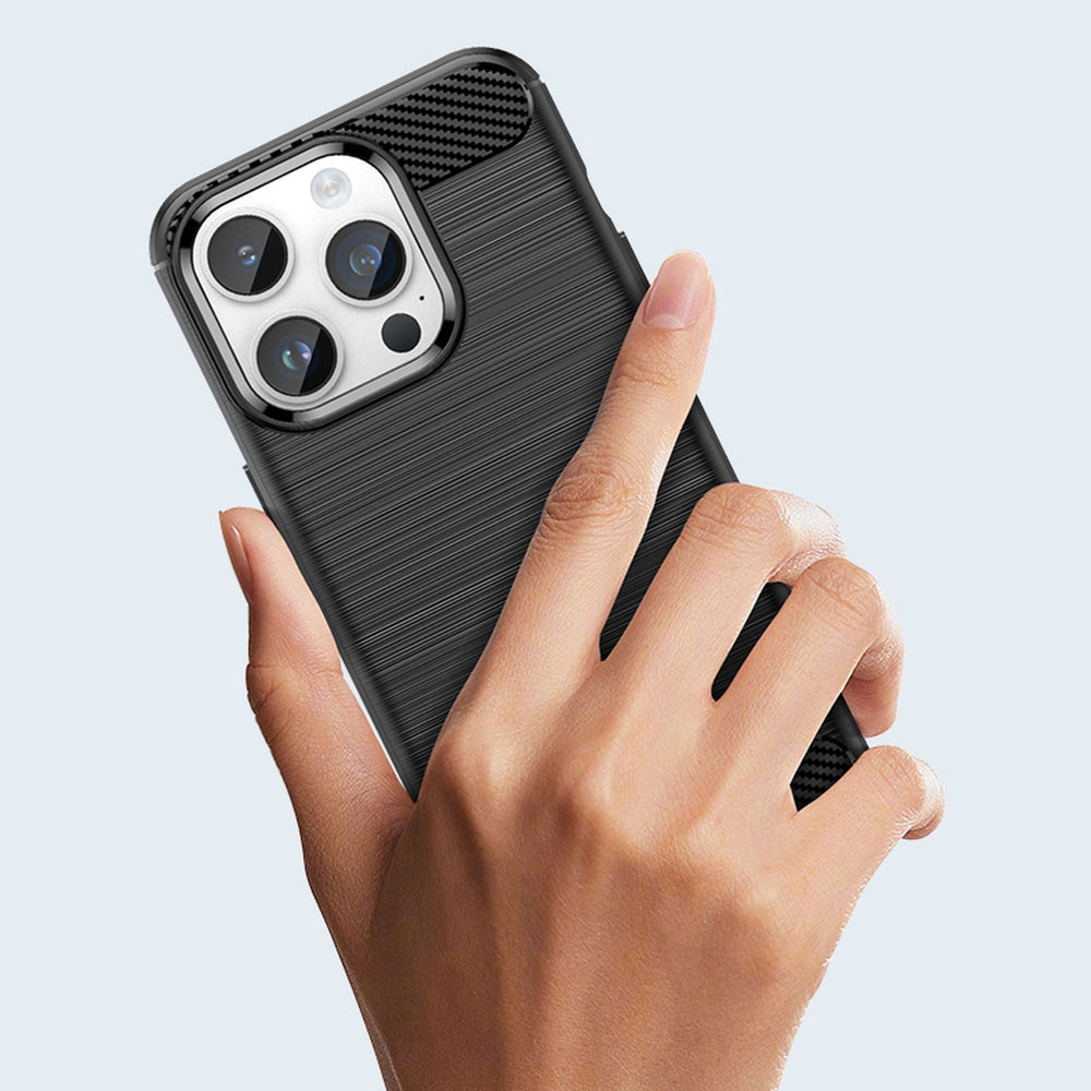 Carbon Case iPhone 14 Pro fleksible gel bagsæde blå