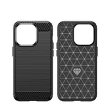 Carbon Case iPhone 14 Pro fleksibelt gel bagsæde blå