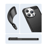 Carbon Case iPhone 14 Pro fleksibelt gel bagsæde blå