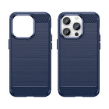 Carbon Case iPhone 14 Pro fleksible gel bagsæde blå