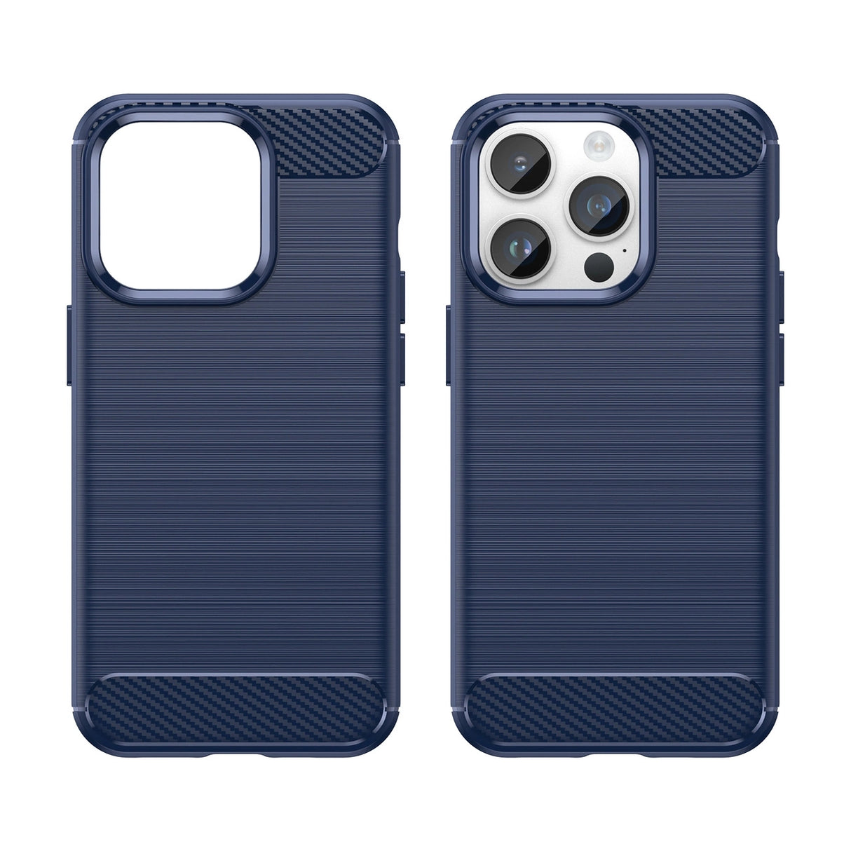 Carbon Case iPhone 14 Pro fleksibelt gel bagsæde blå
