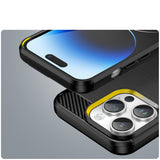 Carbon Case iPhone 14 Pro Max fleksibelt gel bagdæk sort