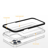 Gennemsigtige 3in1 fodtøj til iPhone 14 Plus silikone dække med blå ramme