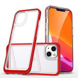 Gennemsigtige 3in1-hylster til iPhone 14 Plus silikonhylster med rød ramme