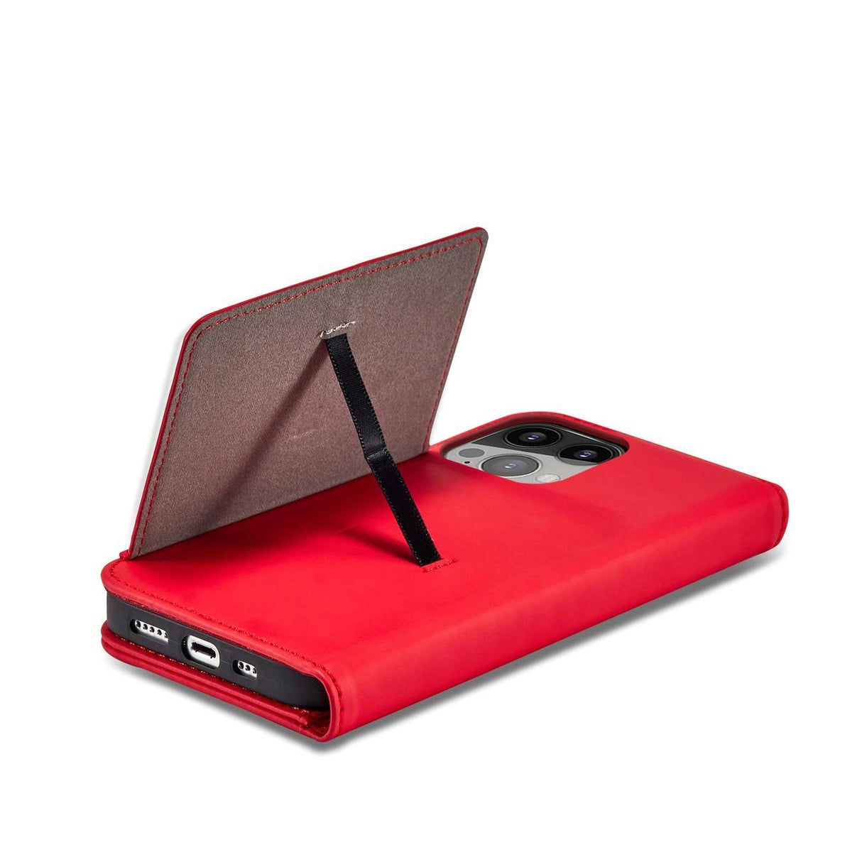 Magnet Card Case Case for iPhone 14 Plus flip cover tegnebog stativ rød