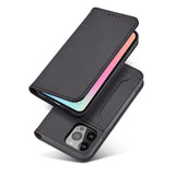 Magnet Card Case Case for iPhone 14 Pro flip cover tegnebog stand sort