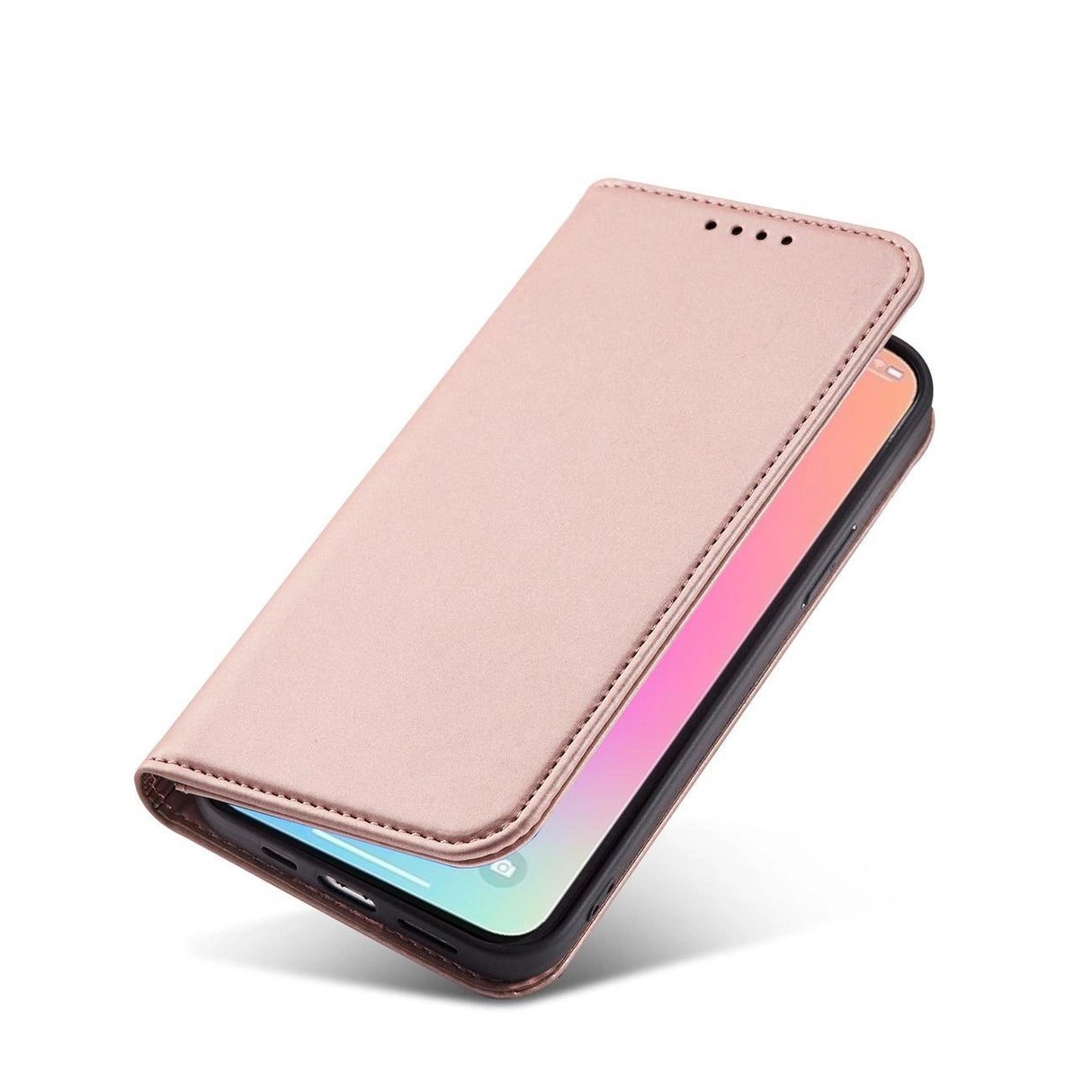 Magnet Card Case Case for iPhone 14 Pro Max flip cover tegnebog stativ pink