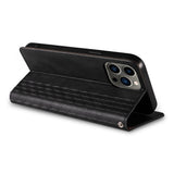 Magnet Strap Case til iPhone 14 Flip Wallet Mini Lanyard Stand Black