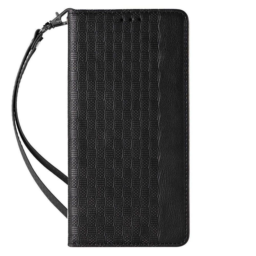 Magnet Strap Case til iPhone 14 Flip Wallet Mini Lanyard Stand Black