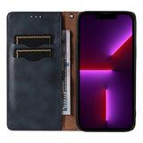Magnet Strap Case Case for iPhone 14 Flip Wallet Mini Lanyard Stand Blue