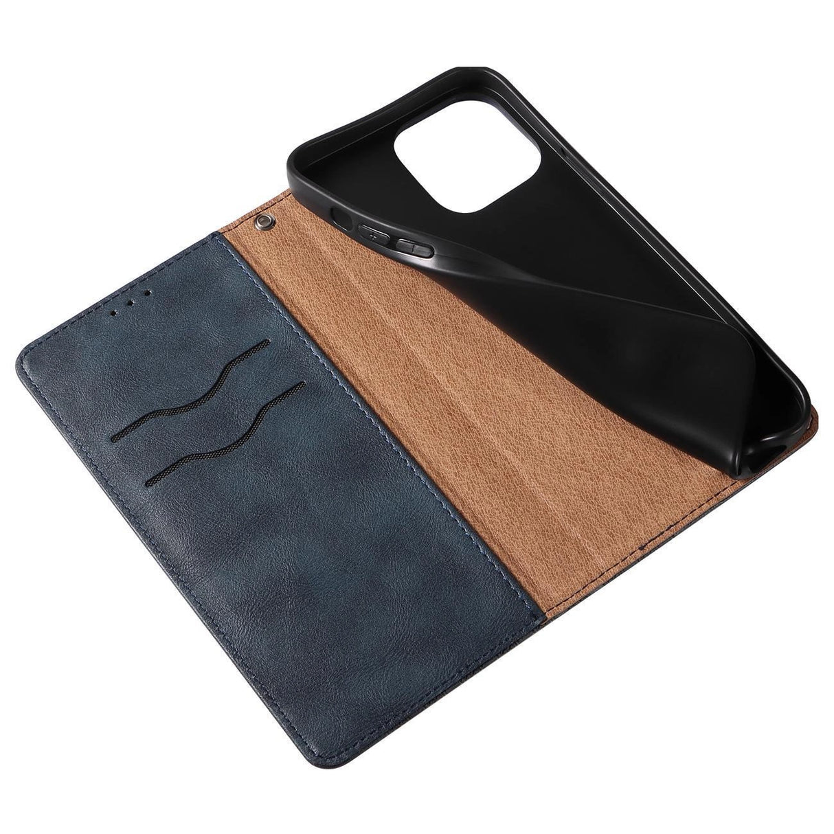 Magnet Strap Case Case for iPhone 14 Plus Flip Wallet Mini Lanyard Stand Blå