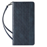 Magnet Strap Case Case for iPhone 14 Plus Flip Wallet Mini Lanyard Stand Blå