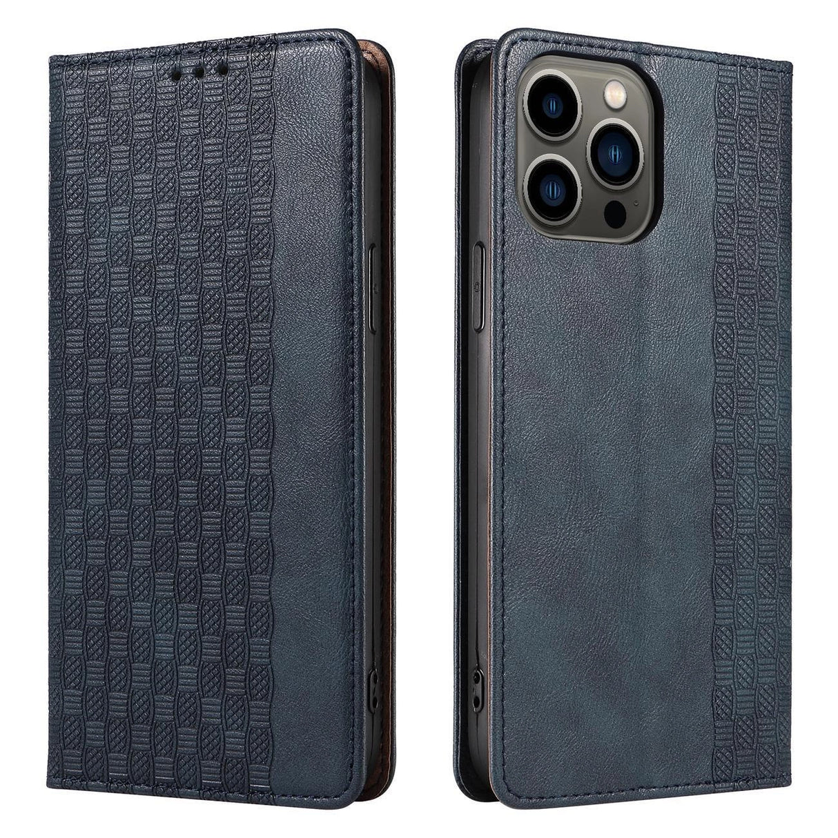 Magnet Strap Case Case for iPhone 14 Plus Flip Wallet Mini Lanyard Stand Blå