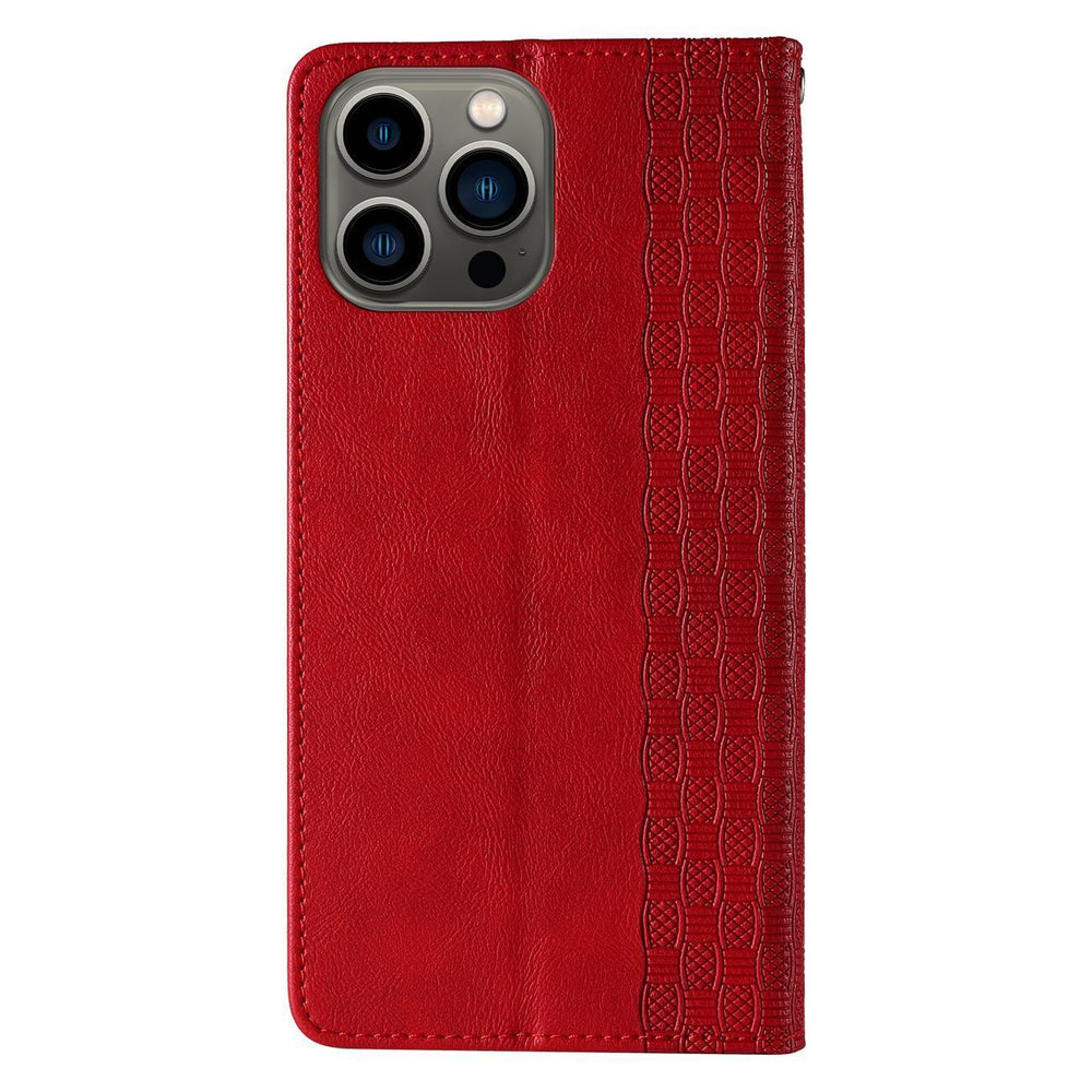 Magnet Strap Case iPhone 14 Plus Case med Flip Wallet Mini Lanyard Stand Red