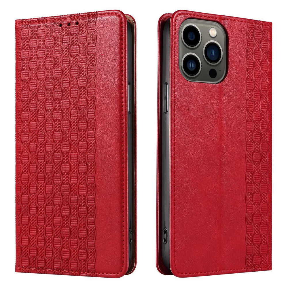 Magnet Strap Case iPhone 14 Plus Case med Flip Wallet Mini Lanyard Stand Red