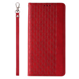 Magnet Strap Case iPhone 14 Pro Case med Flip Wallet Mini Lanyard Stand Red