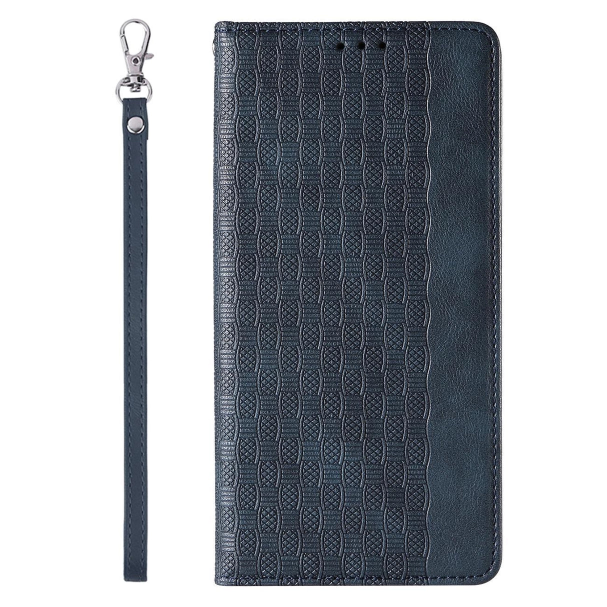 Magnet Strap Case Case for iPhone 14 Pro Max Flip Wallet Mini Lanyard Stand Blå