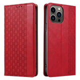Magnet Strap Case Case for iPhone 14 Pro Max Flip Wallet Mini Lanyard Stand Red