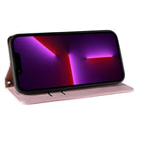 Magnet Strap Case Case For iPhone 14 Pro Max Flip Wallet Mini Lanyard Stand Pink