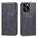 Magnet Fancy Case Case for iPhone 14 flip cover tegnebog stativ sort