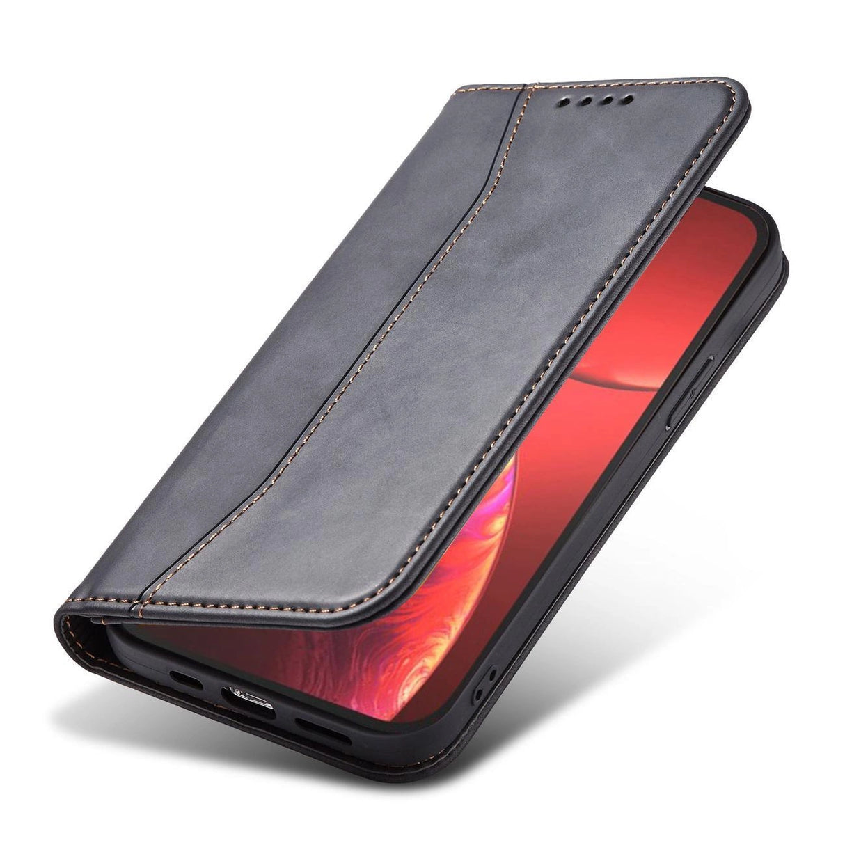 Magnet Fancy Case Case for iPhone 14 flip cover tegnebog stativ sort