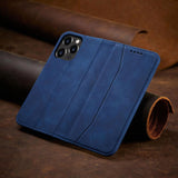 Magnet Fancy Case Case for iPhone 14 flip cover tegnebog stativ blå
