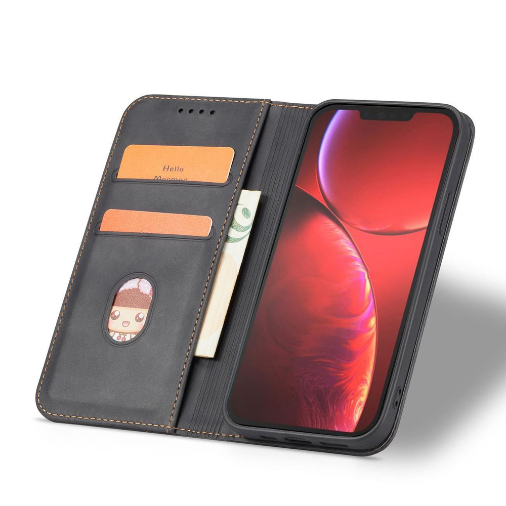 Magnet Fancy Case Case til iPhone 14 Plus flip cover tegnebog stativ sort