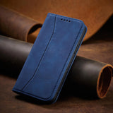 Magnet Fancy Case Case til iPhone 14 Plus flip cover tegnebog stativ blå