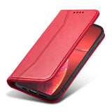 Magnet Fancy Case Case for iPhone 14 Plus flip cover tegnebog stativ rød