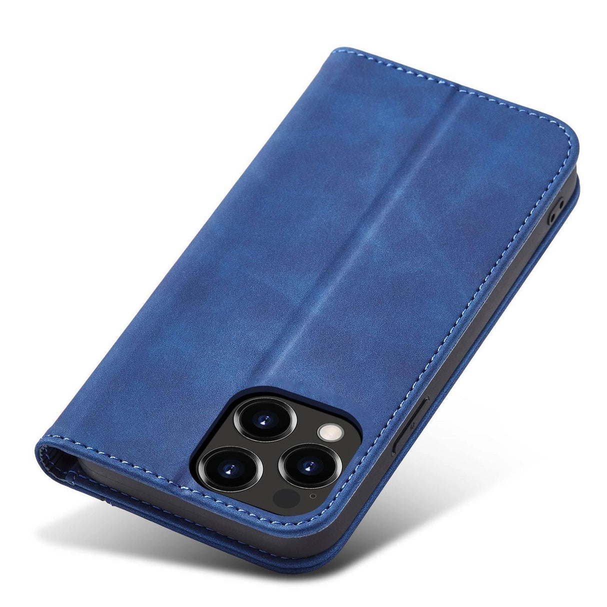 Magnet Fancy Case Case for iPhone 14 Pro flip cover tegnebog stativ blå