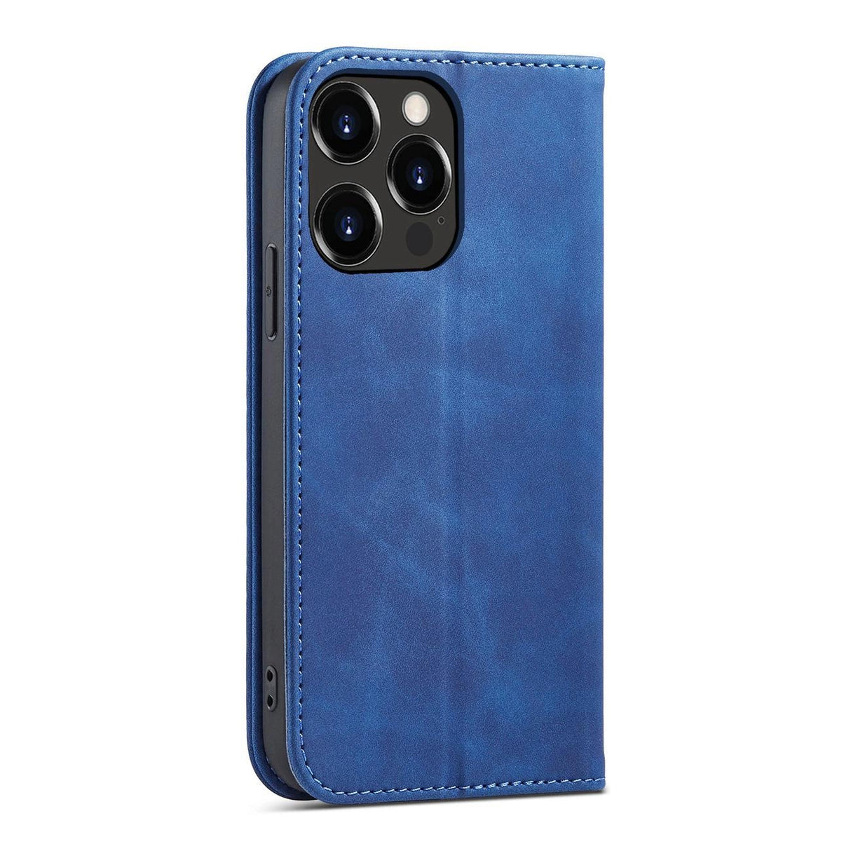 Magnet Fancy Case Case for iPhone 14 Pro flip cover tegnebog stativ blå