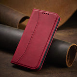 Magnet Fancy Case Case for iPhone 14 Pro flip cover tegnebog stativ rød