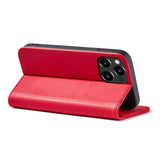 Magnet Fancy Case Case for iPhone 14 Pro flip cover tegnebog stativ rød