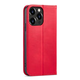 Magnet Fancy Case Case for iPhone 14 Pro flip cover tegnebog stativ rød