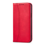 Magnet Fancy Case Case for iPhone 14 Pro flip cover tegnebog stativ rød