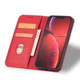 Magnet Fancy Case Case for iPhone 14 Pro Max flip cover tegnebog stativ rød