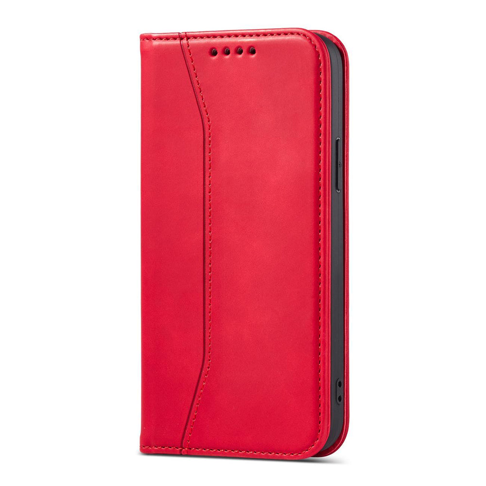 Magnet Fancy Case Case for iPhone 14 Pro Max flip cover tegnebog stativ rød