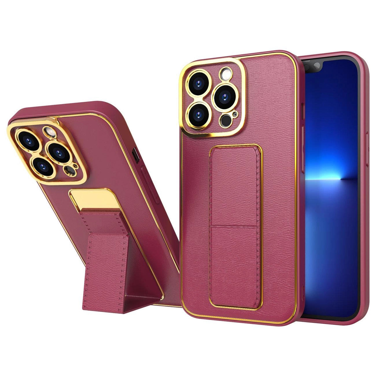 Ny Kickstand Case Case til iPhone 13 Pro med stativ rød